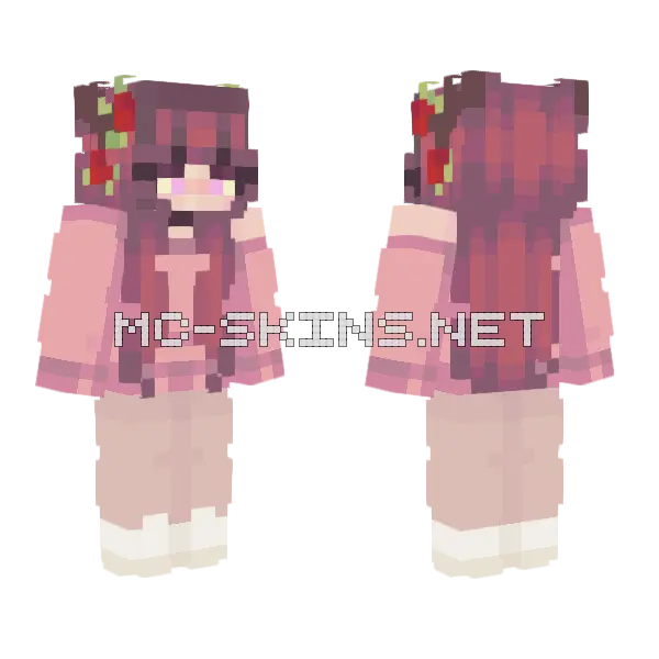 Strawberry Deerling Minecraft skin, front and back
