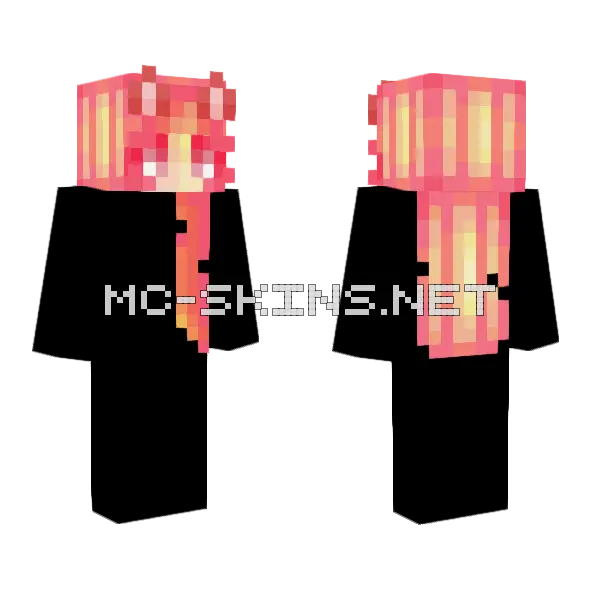 Strawberry Girl Minecraft skin, front and back