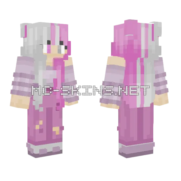 Strawberry Girl V2 Minecraft skin, front and back