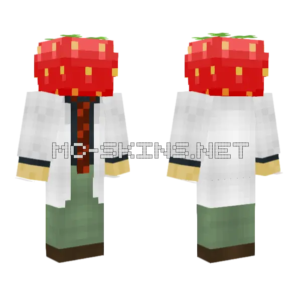 Strawberry Hat Boy Minecraft skin, front and back