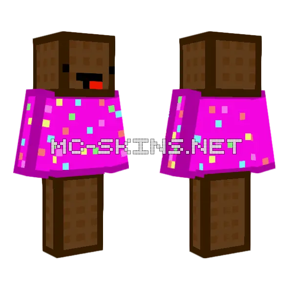 Strawberry Ice Cream Sandwich Minecraft skin, front and back