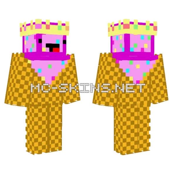 Strawberry Ice Cream Skeppy Minecraft skin, front and back
