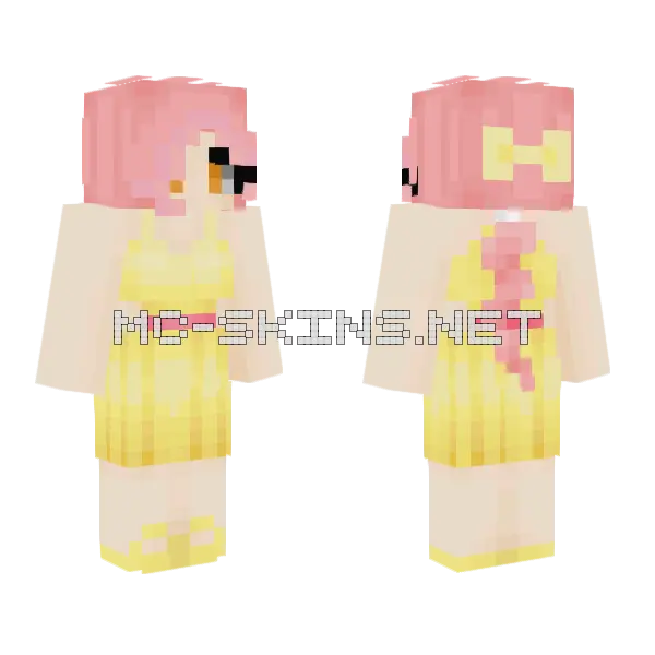Strawberry Lemonade Girl Minecraft skin, front and back