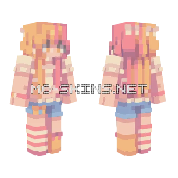 Strawberry Lemonade RCE Minecraft skin, front and back