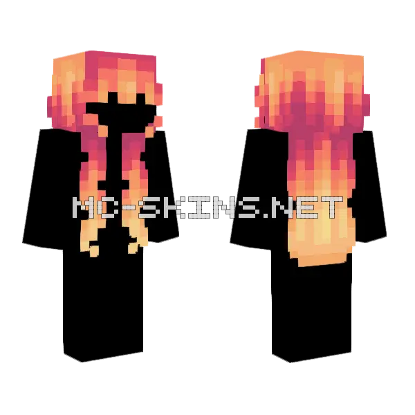 Strawberry Mango Sherbet Fade Minecraft skin, front and back