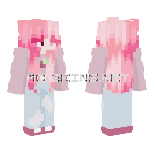 Strawberry Picking Girl Minecraft skin, front and back
