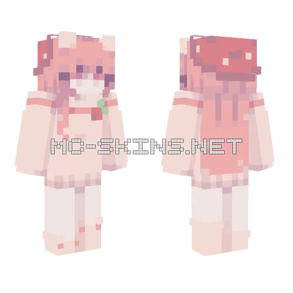Strawberry Rat Minecraft skin, front and back