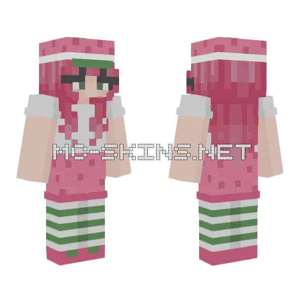 Strawberry Shortcake Minecraft skin, front and back