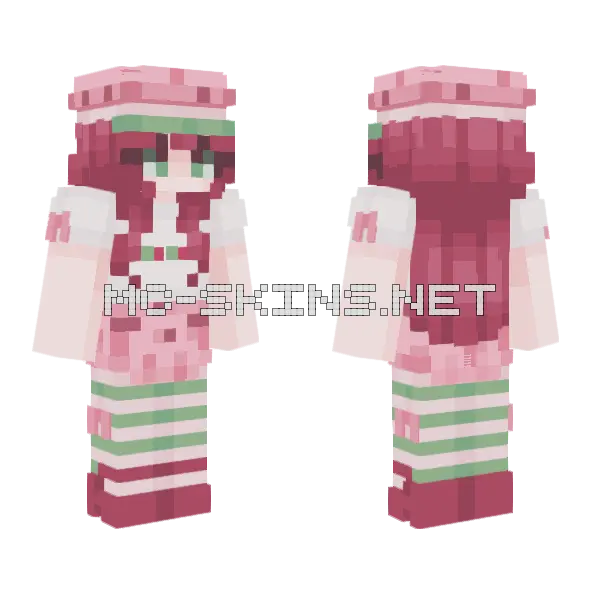Strawberry Shortcake Minecraft skin, front and back
