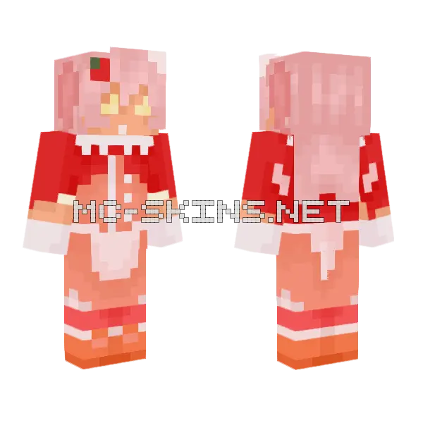 Strawberry Shortcake Thingy Minecraft skin, front and back