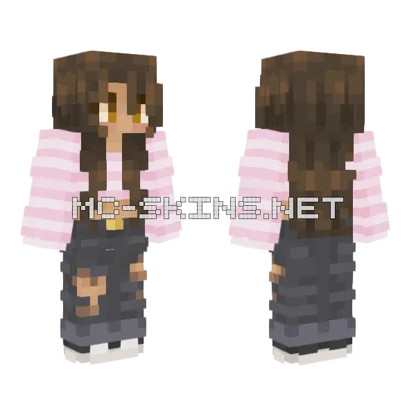 Strawberry Stripes Minecraft skin, front and back