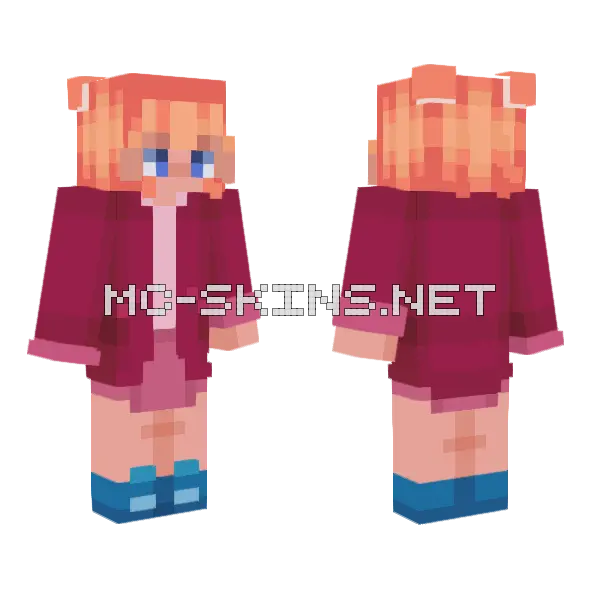 Strawberry Sun Minecraft skin, front and back