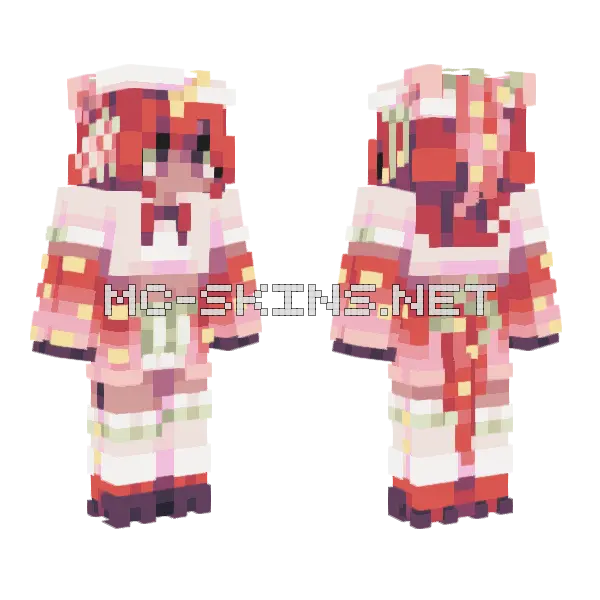 Strawberry Unicorn CE Minecraft skin, front and back