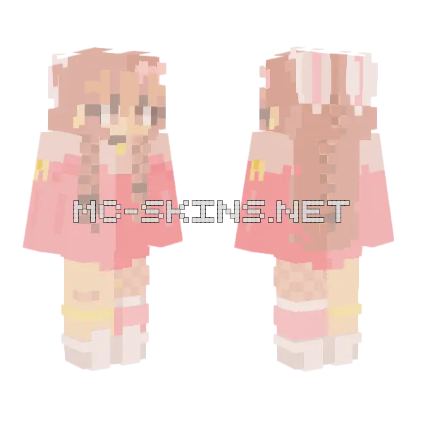 Strawbunny Minecraft skin, front and back