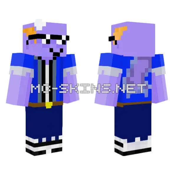Street Wear Axolotl Minecraft skin, front and back