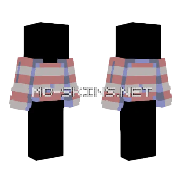 Striped Blue Red Shirt Minecraft skin, front and back