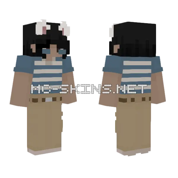 Striped Casual Outfit, front and back