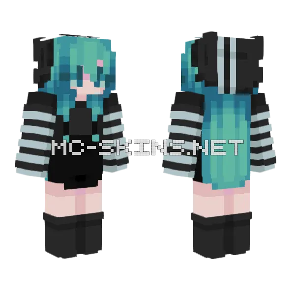 Striped Lrq L Minecraft skin, front and back