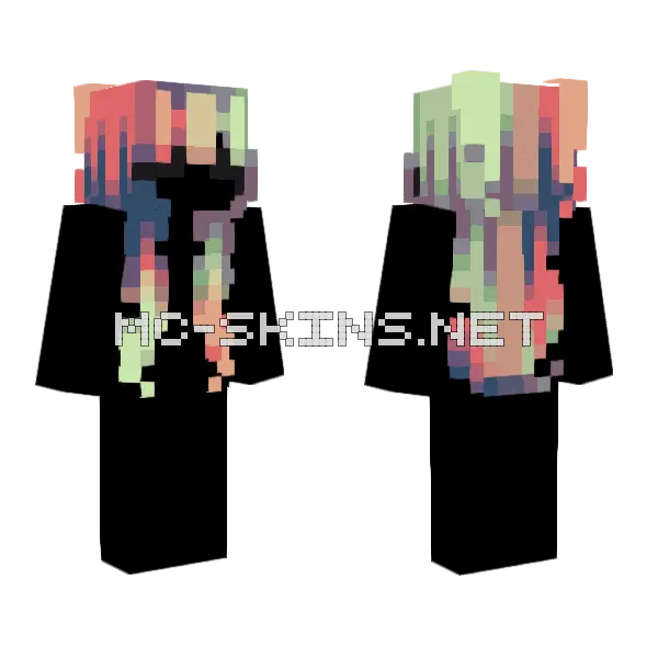 Striped Pastel Sweater Minecraft skin, front and back