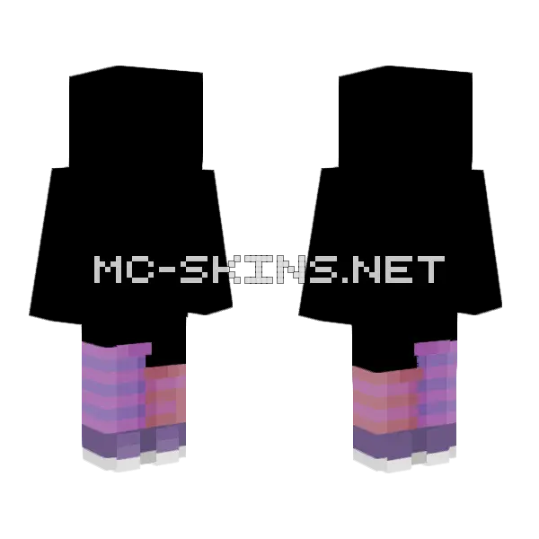 Striped Shoes Socks Outfit Minecraft skin, front and back