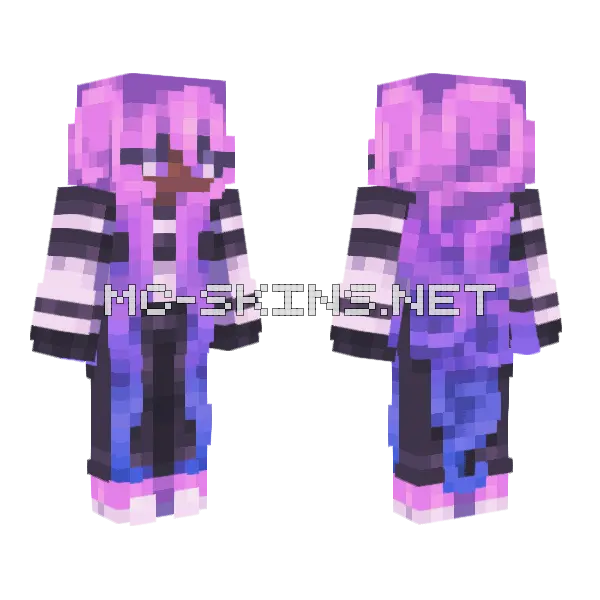 Striped Supernova SF Minecraft skin, front and back