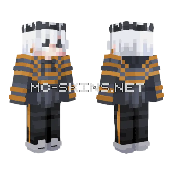 Stripes Orange No Flowers Minecraft skin, front and back