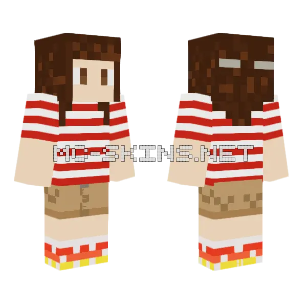 Stripey Boy Outfit Minecraft skin, front and back