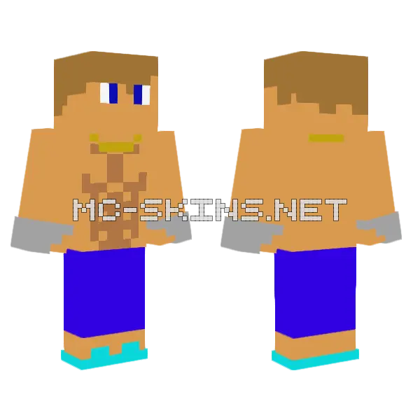 Strong Guy Minecraft skin, front and back