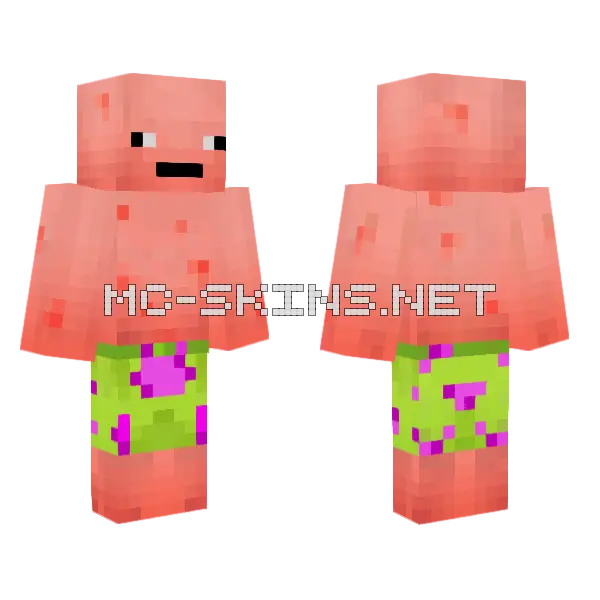 Stupid Patrik Minecraft skin, front and back