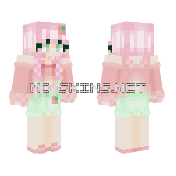 Stwsbe Pink Girl Minecraft skin, front and back