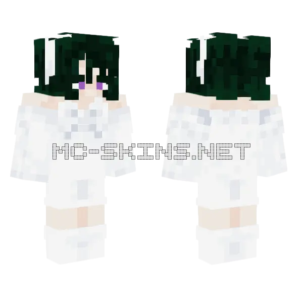 Sua White Dress Minecraft skin, front and back