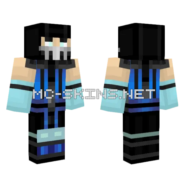 Sub Zero MK Shaolin Minecraft skin, front and back