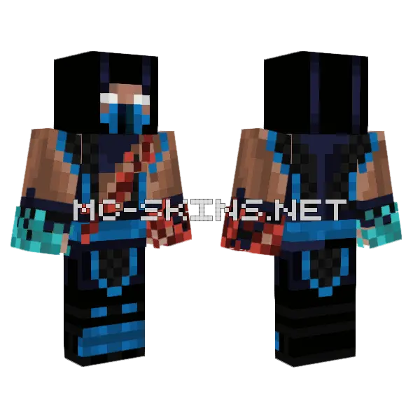 Sub Zero Outfit Minecraft skin, front and back