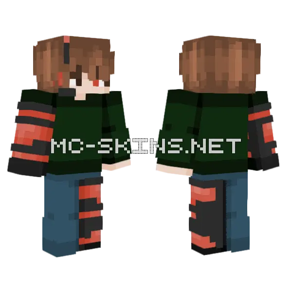 Subterranian Homesick Alien Minecraft skin, front and back