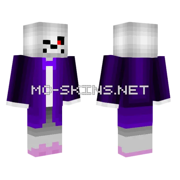 Sudden Changes Sans Minecraft skin, front and back