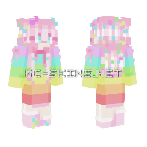 Sugar Rush Minecraft skin, front and back