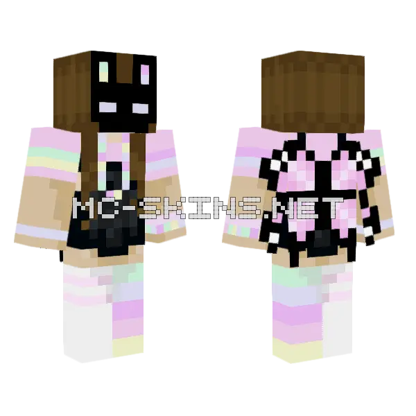 Sugar SPB Outfit w Mask Minecraft skin, front and back