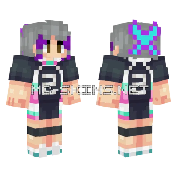 Sugawara Shinobu Combined Minecraft skin, front and back