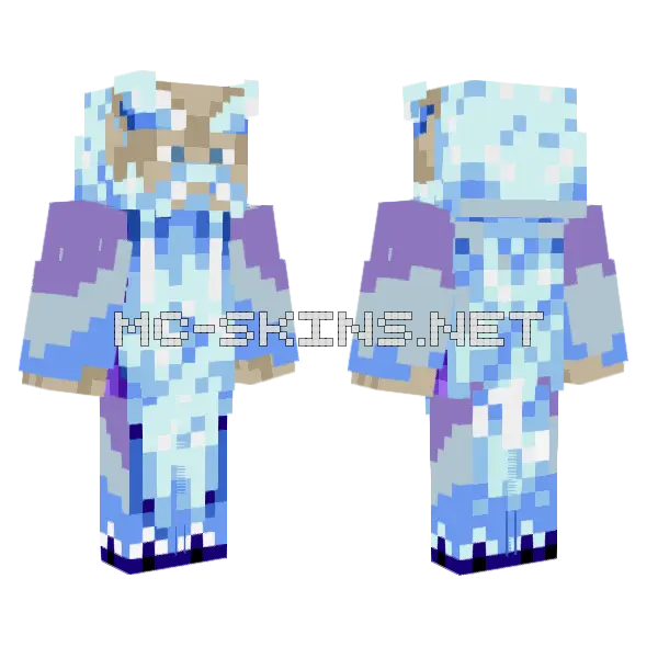 Suhfohyah Blue Ice Minecraft skin, front and back