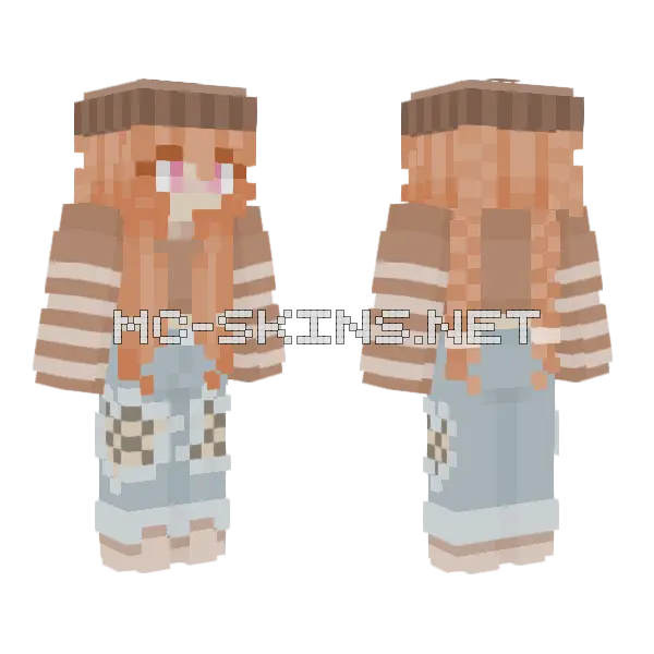 Suika Peach Minecraft skin, front and back