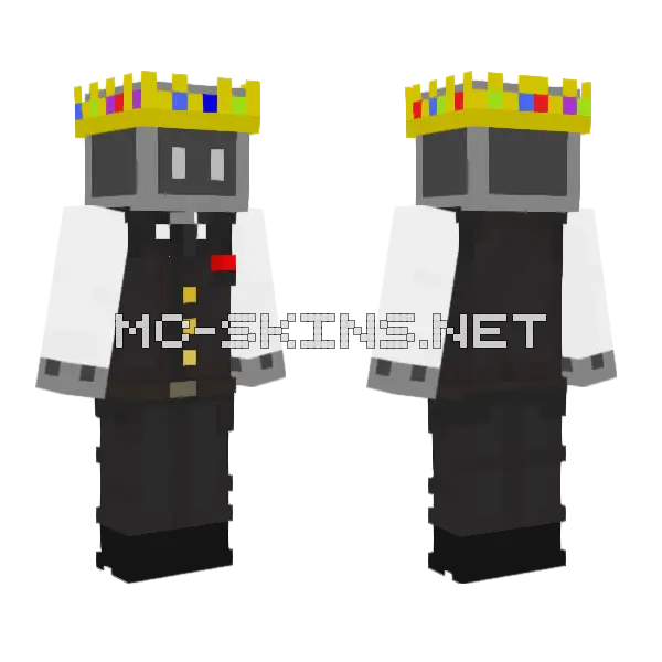 Suit Blob Technoblade Crown Minecraft skin, front and back