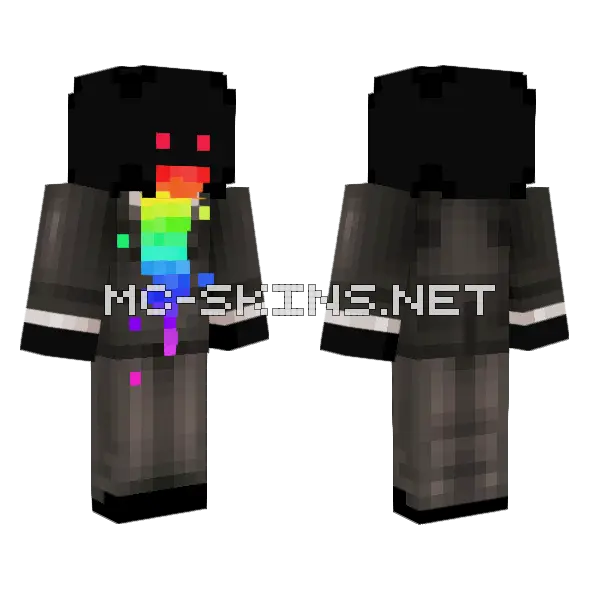 Suited Melting Rainbow Minecraft skin, front and back