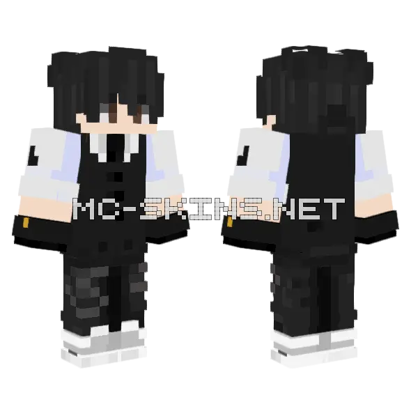 Sukhi Black Suit Minecraft skin, front and back