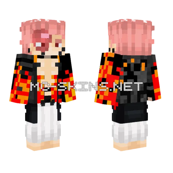 Sukuna Fuga Minecraft skin, front and back