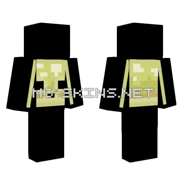 Sulfur Cube Pixel Art Minecraft skin, front and back
