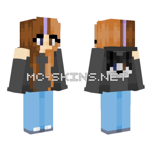Summer Amber Girl Minecraft skin, front and back