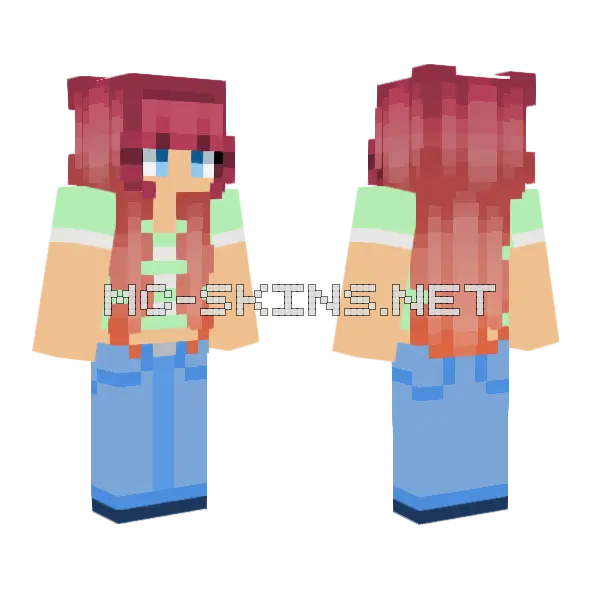 Summer Collection 4 Green Minecraft skin, front and back