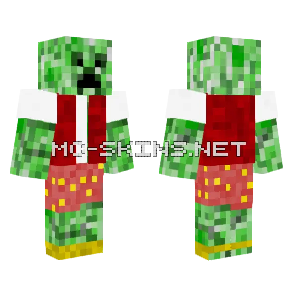 Summer Creeper Minecraft skin, front and back