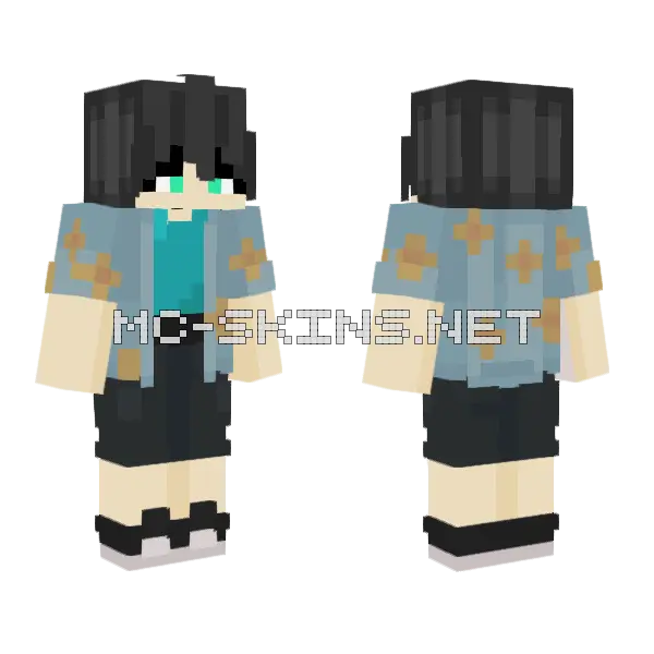 Summer Fit Minecraft skin, front and back