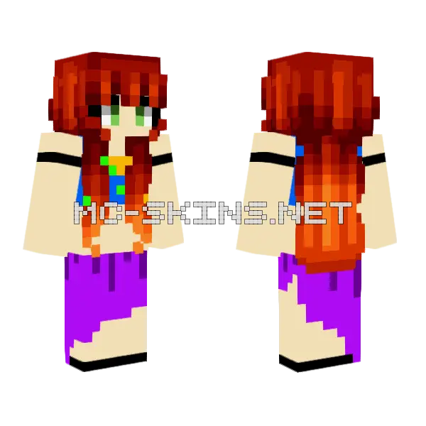 Summer Girl Minecraft skin, front and back